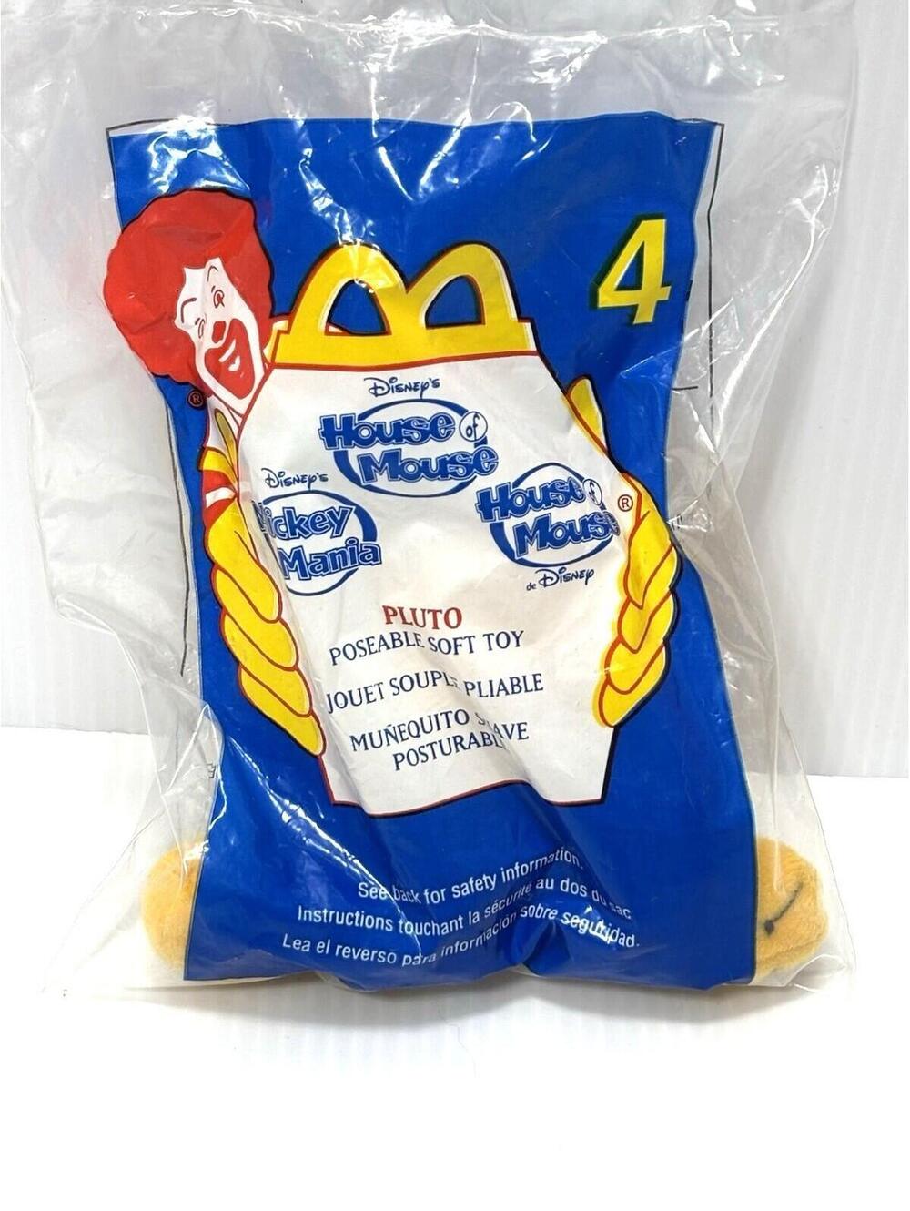 McDonalds House of Mouse Pluto Poseable Soft Toy Figure 4 Sealed, New